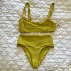 l*space Ribbed Bikini in Chartreuse Yellow-Green